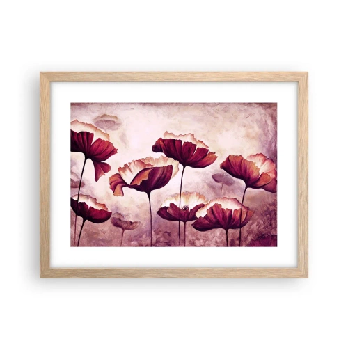 Affisch i ram av ljusek - Röd och vit flinga - 40x30 cm