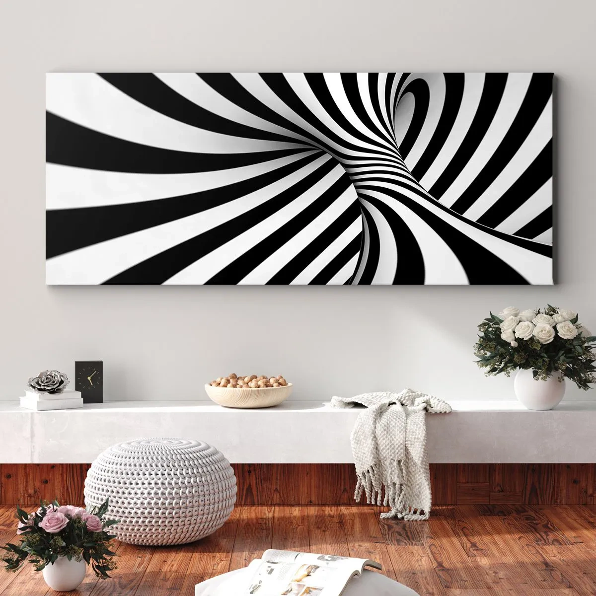 Canvastavla - Bild på duk - Komposition: dansande rum - 120x50 cm