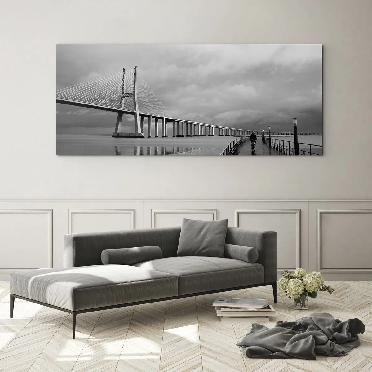 Glastavla - Bild på glas - Var och en får det han/hon förtjänat - 100x40 cm