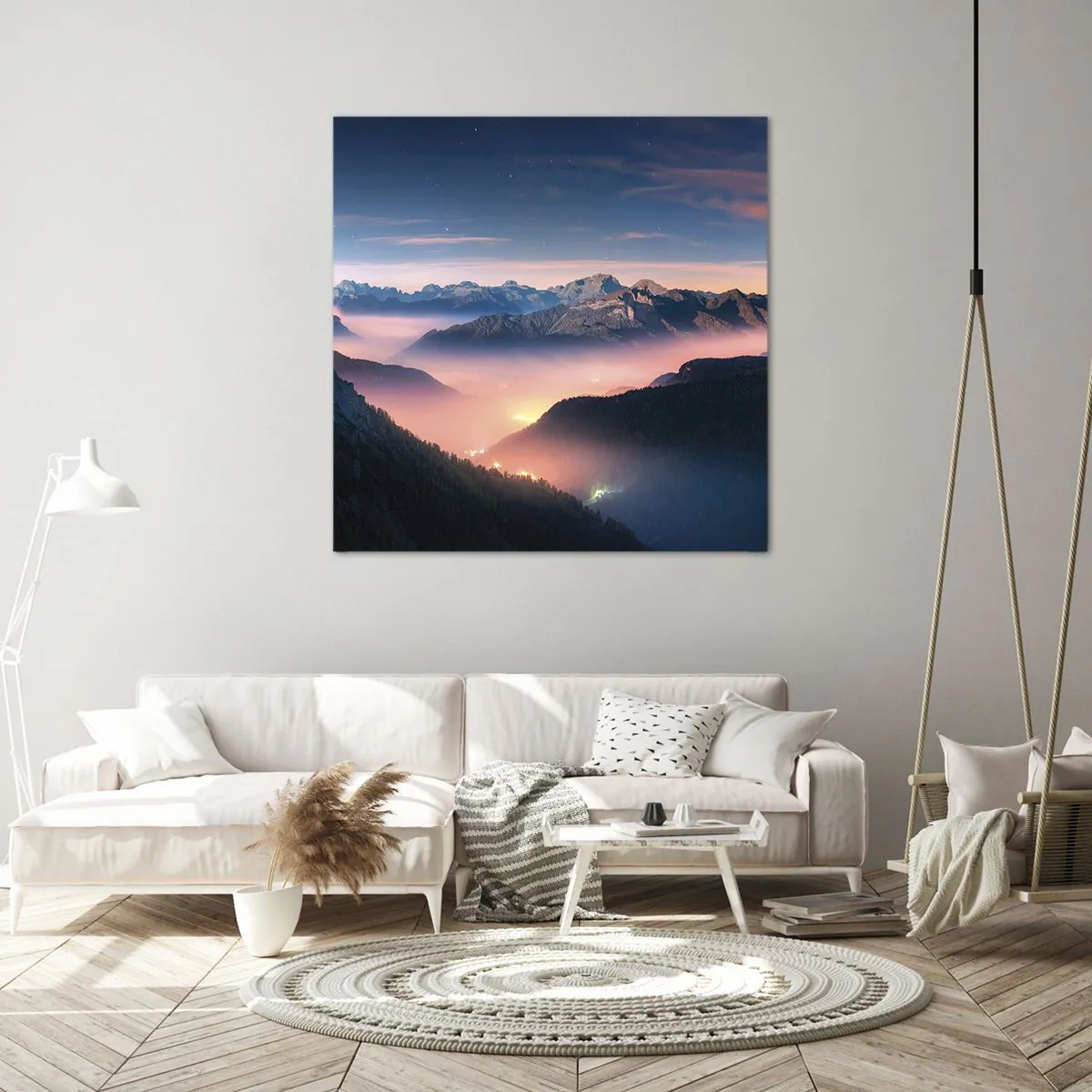 Canvastavla - Bild på duk - Ljus i dalarna - 40x40 cm