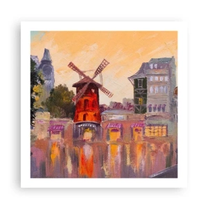 Affisch - Ikoner av Paris – Moulin Rouge - 60x60 cm