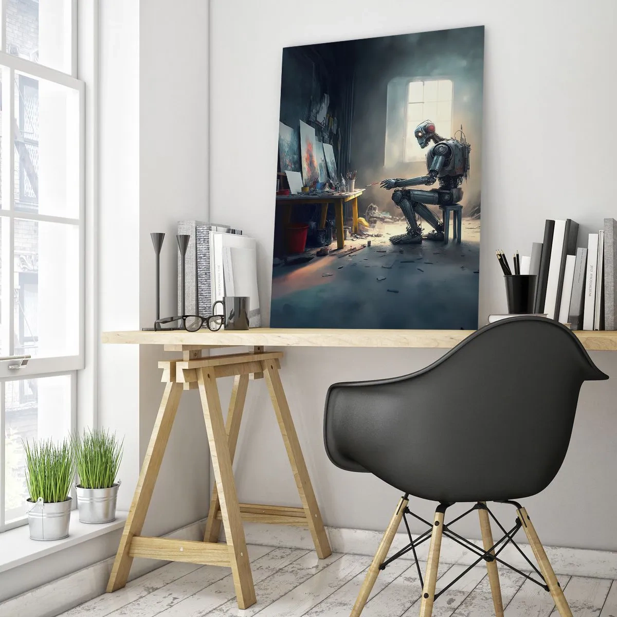 Glastavla - Bild på glas - Den skapande handlingen - 70x100 cm