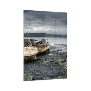 Glastavla - Bild på glas - "Bemött svårigheterna med värdighet" - 70x100 cm