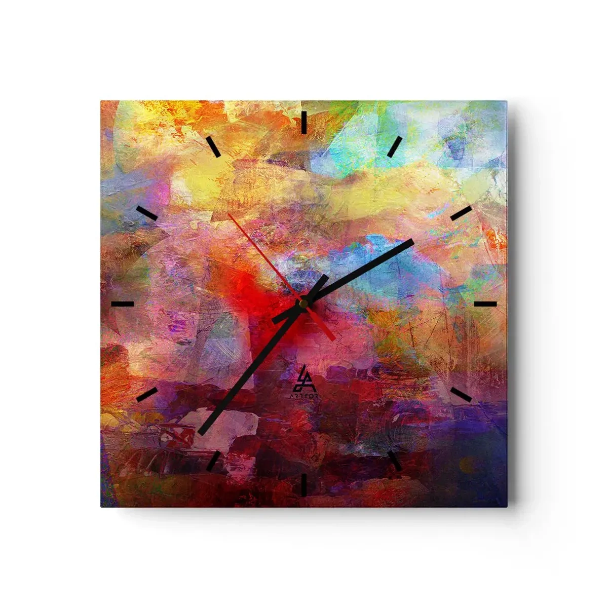 Väggklocka - Klocka på glas - Titta in i regnbågen - 30x30 cm