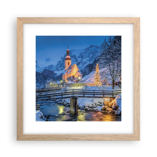 Affisch i ram av ljusek - Julens anda - 30x30 cm