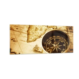 Glastavla - Bild på glas - Västerut eller österut? - 100x40 cm