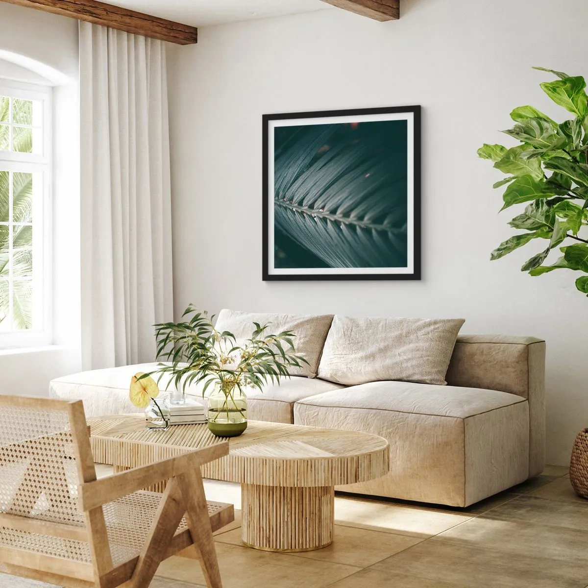Affisch i svart ram - Naturens precision - 50x50 cm