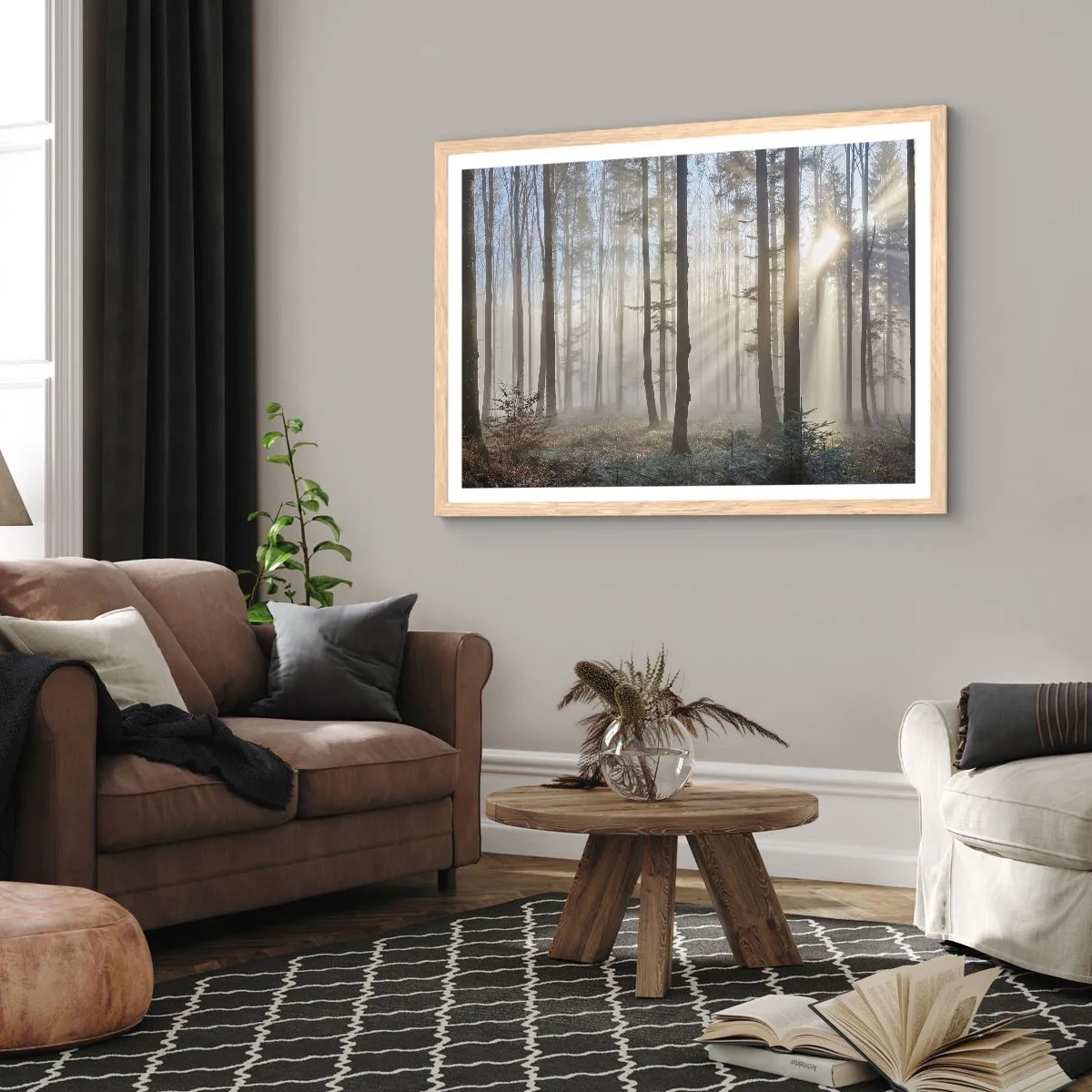 Affisch i ram av ljusek - Dimman är också vaken - 70x50 cm