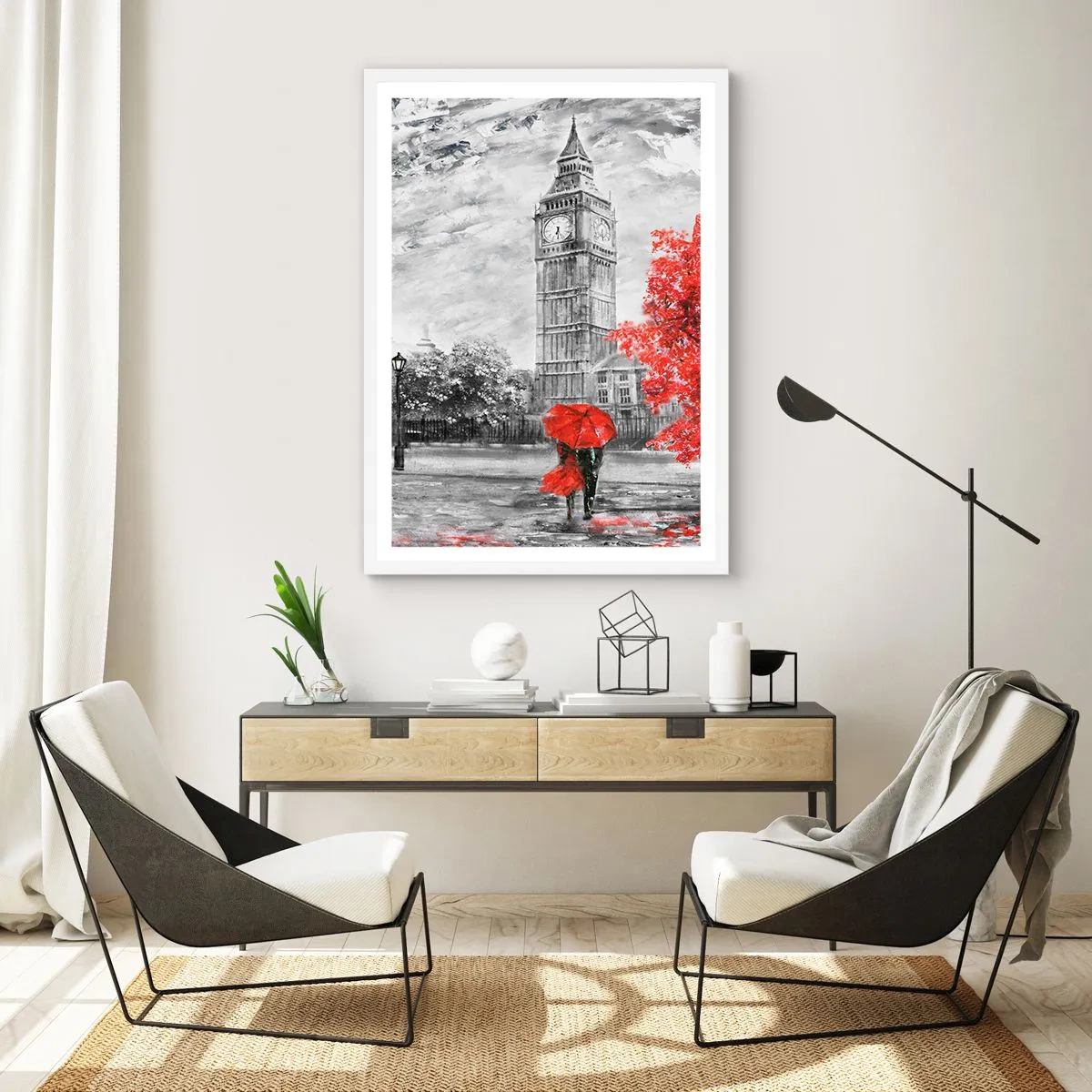 Affisch i vit ram - Spännande dag - 70x100 cm