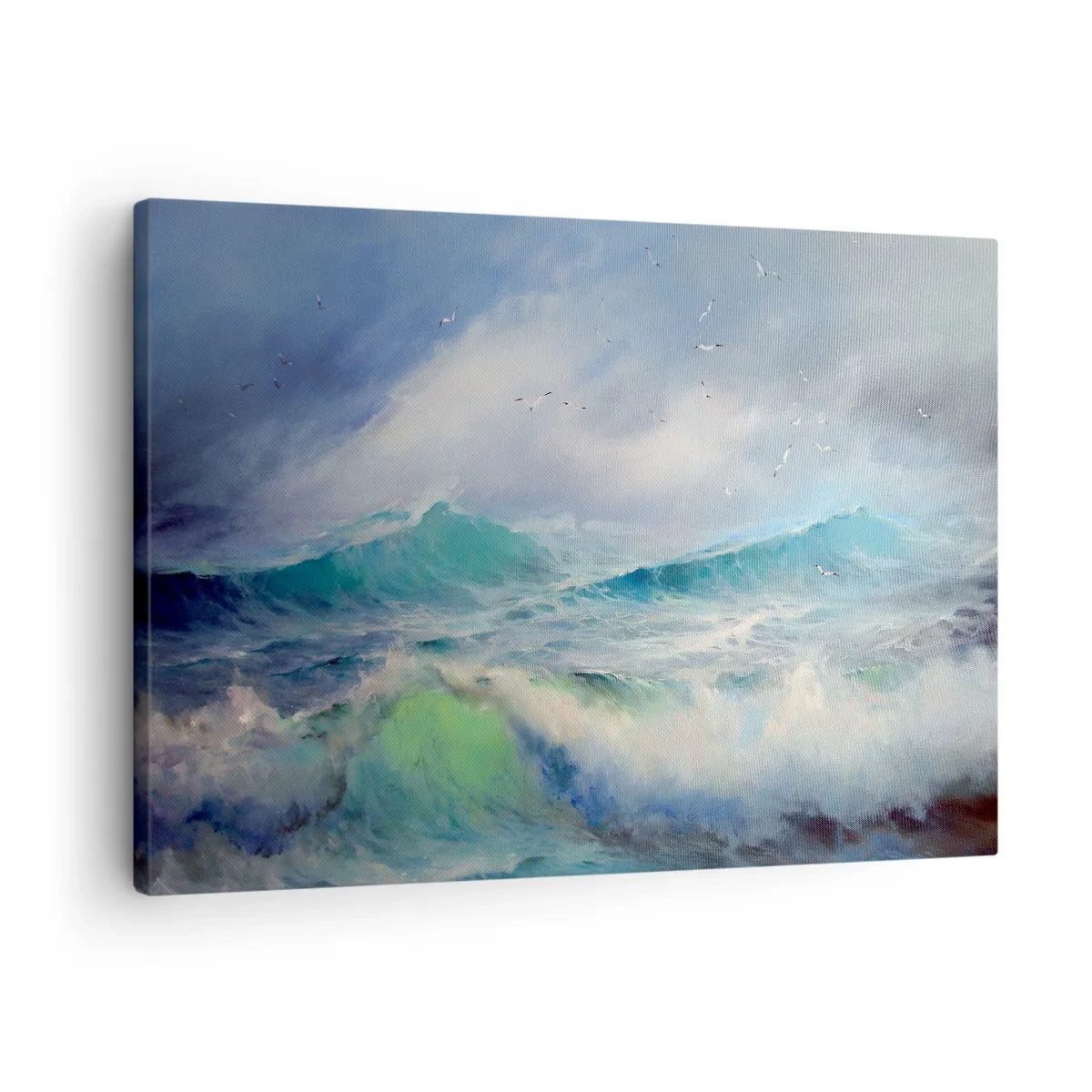 Canvastavla - Bild på duk - Grova vågor på havet - 70x50cm - "Orkanen vrålade med triumf…' - Modern väggdekoration för vardagsrum och sovrum ARTTOR