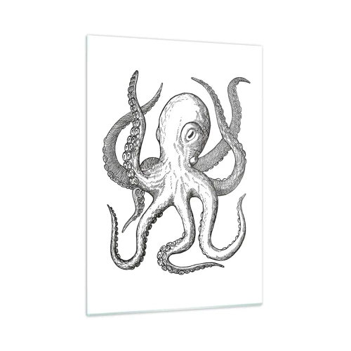 Glastavla - Bild på glas - Dansar med vågorna - 50x70 cm