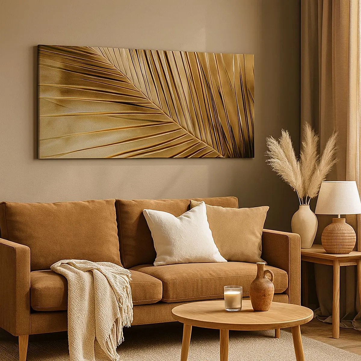 Canvastavla - Bild på duk - Naturlig pelargång - 100x40 cm