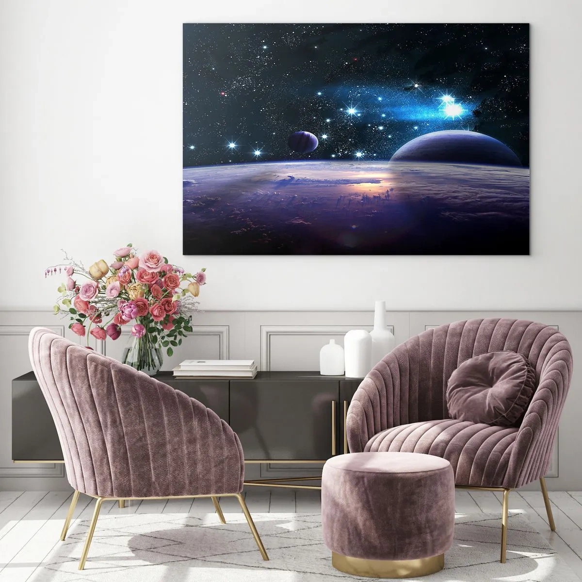 Glastavla - Bild på glas - Fortfarande ensamma? - 120x80 cm