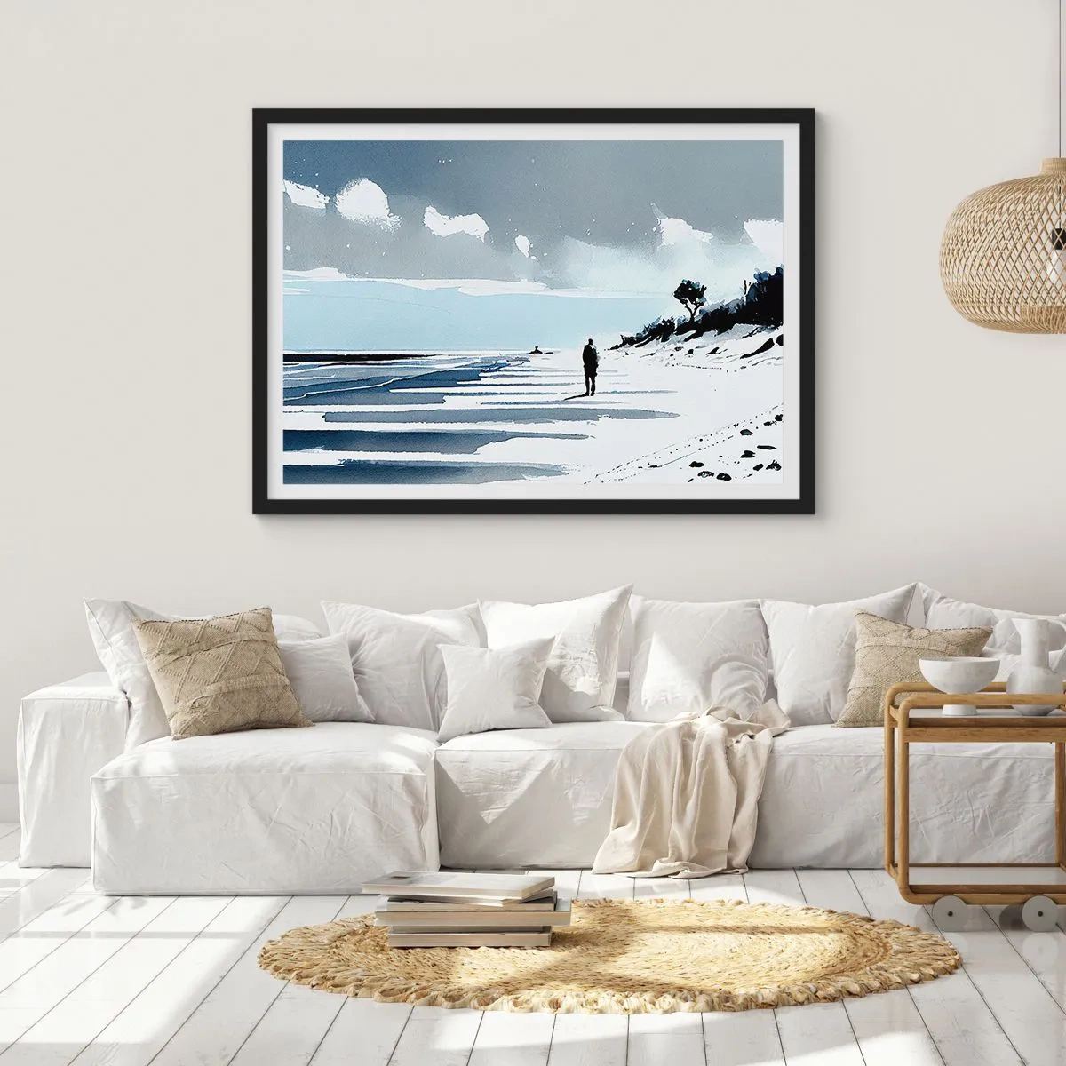 Affisch i svart ram - Ensam - 70x50 cm