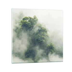 Glastavla - Bild på glas - Insvept i dimma - 30x30 cm