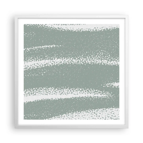 Affisch i vit ram - Abstraktion i vinterstämning - 60x60 cm