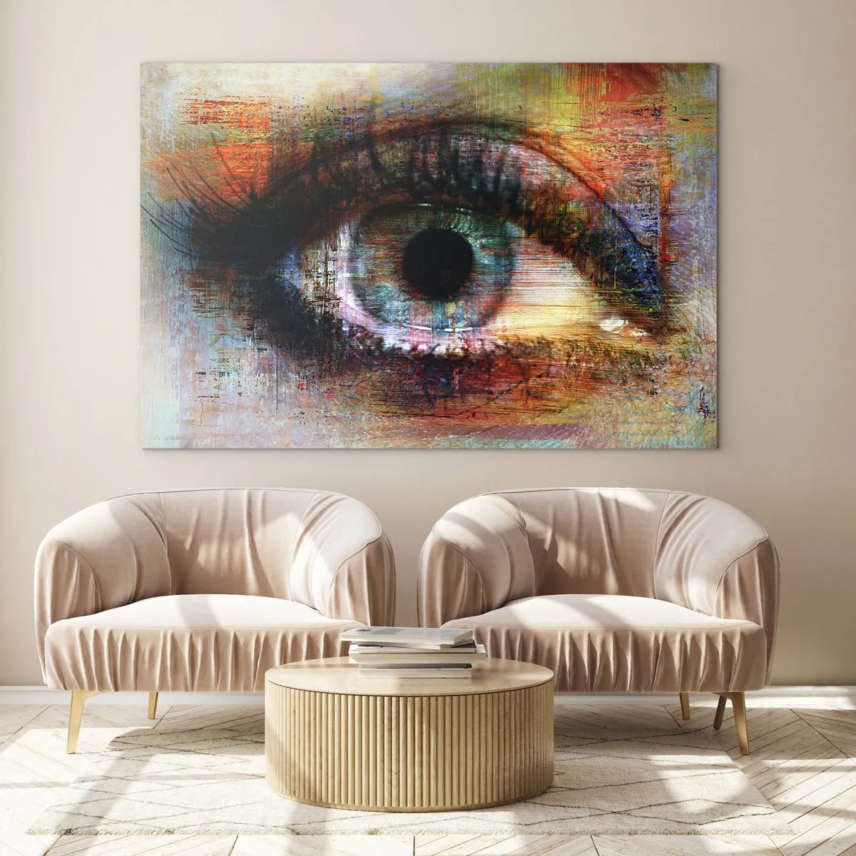 Glastavla - Bild på glas - Man kan titta in i själen - 120x80 cm