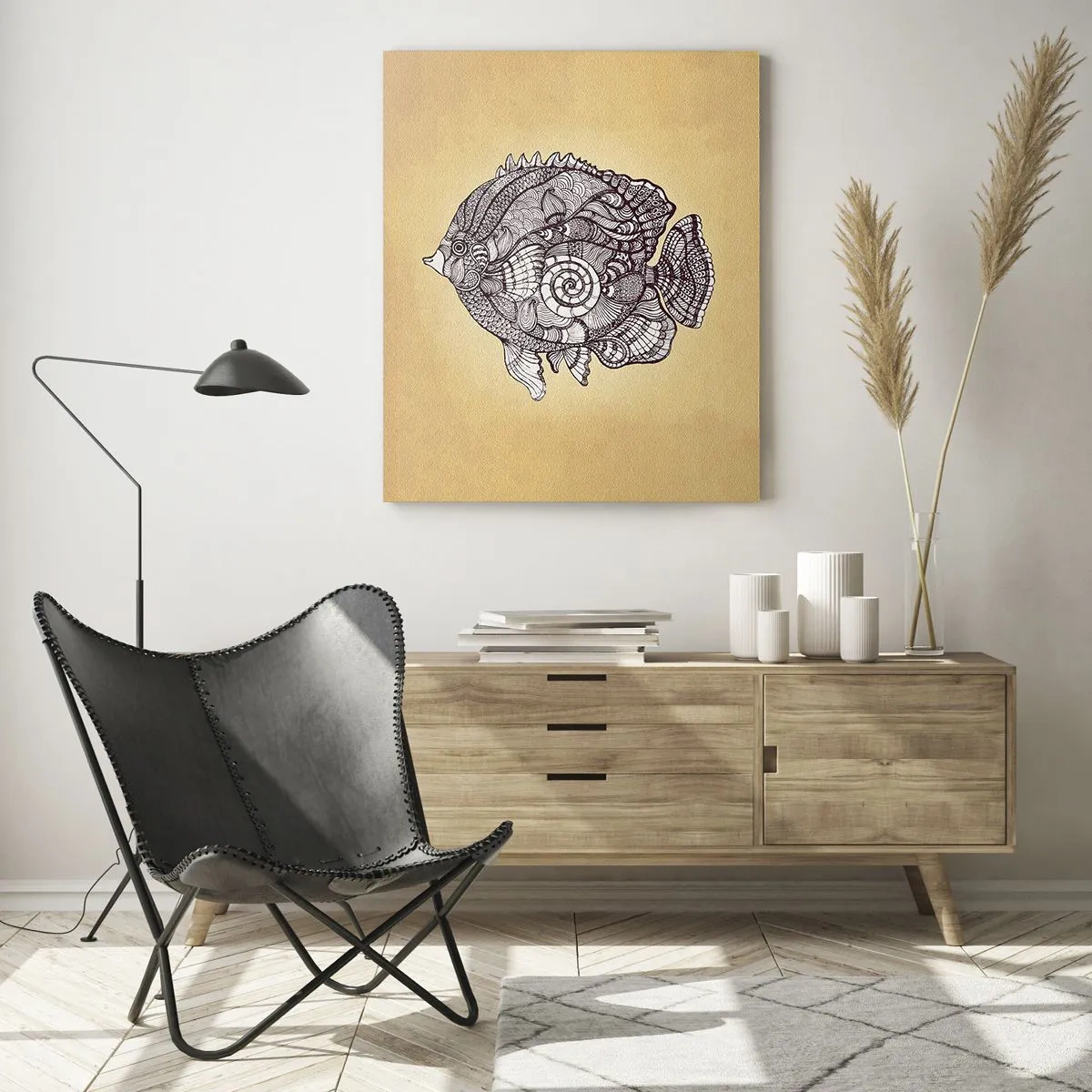 Glastavla - Bild på glas - Från ett hav av ornament - 50x70 cm