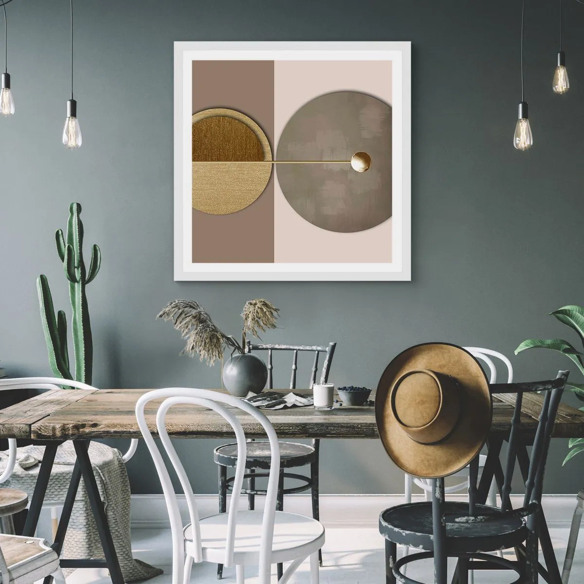 Affisch i vit ram - Perfekt balans - 40x40 cm