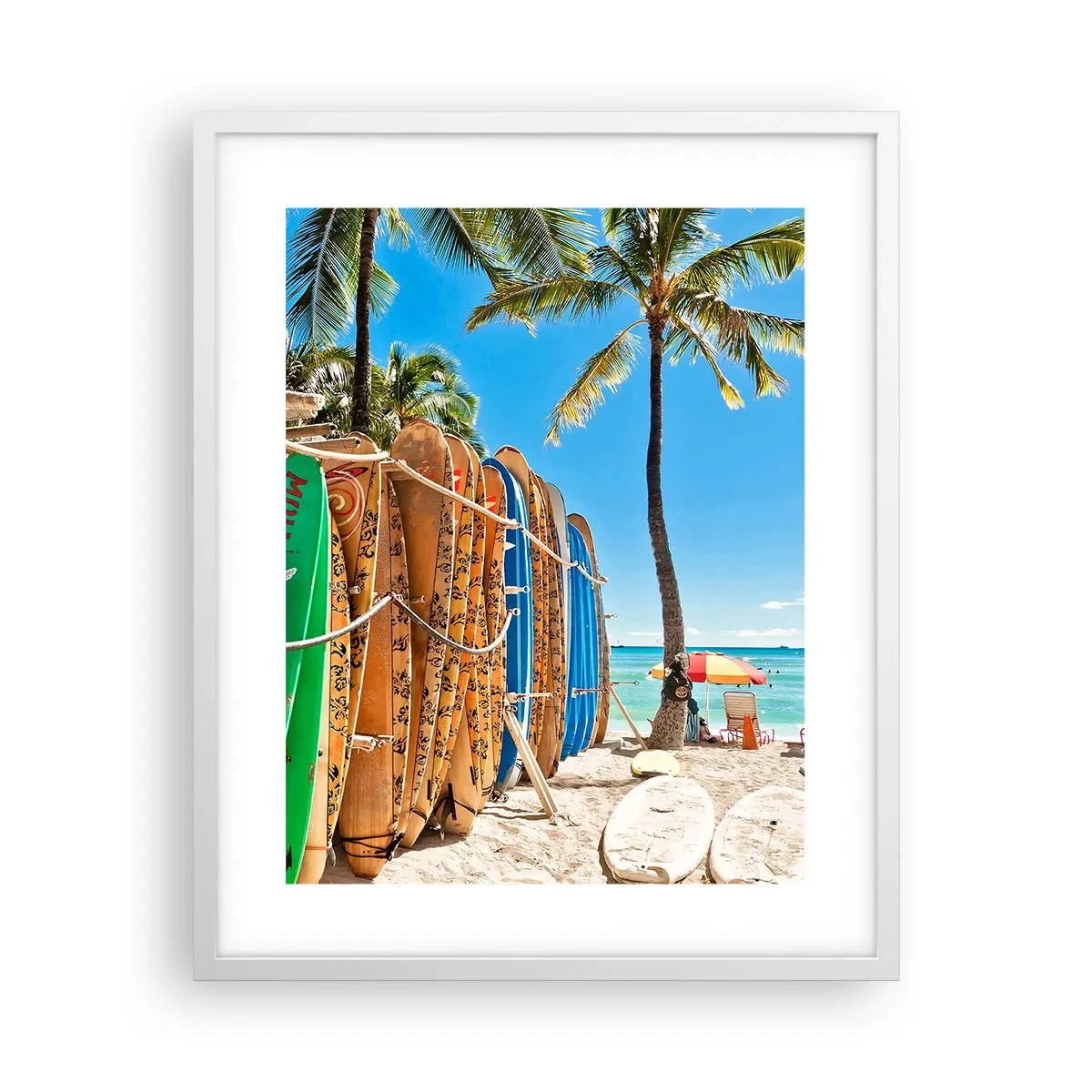 Affisch i vit ram - Solig lek - 40x50 cm