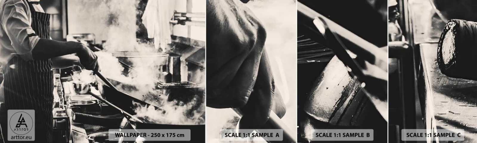 Fototapet Prov Standard Eco - Alkemi av smaker - Kök, Gastronomi, Restaurang - 100x30 cm