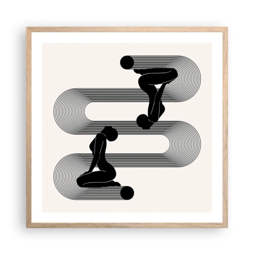 Affisch i ram av ljusek - Sensuell symmetri - 60x60 cm