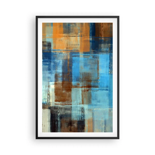 Affisch i svart ram - Genom blåa gardinen - 61x91 cm