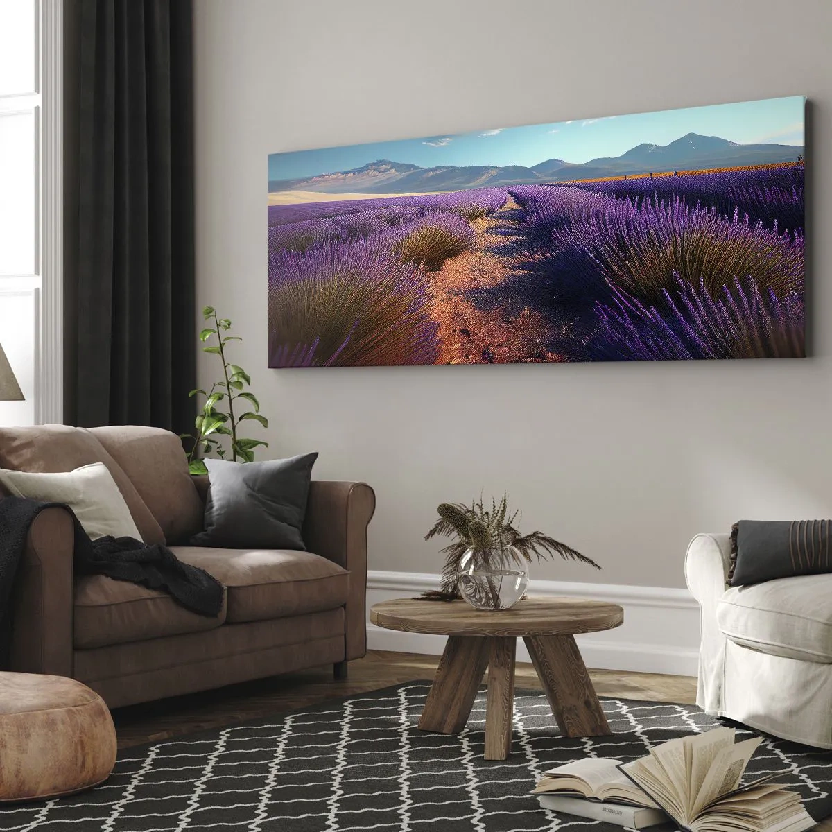 Canvastavla - Bild på duk - Doftande fält - 160x50 cm