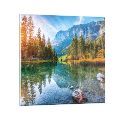 Glastavla - Bild på glas - Höstens mildhet - 30x30 cm