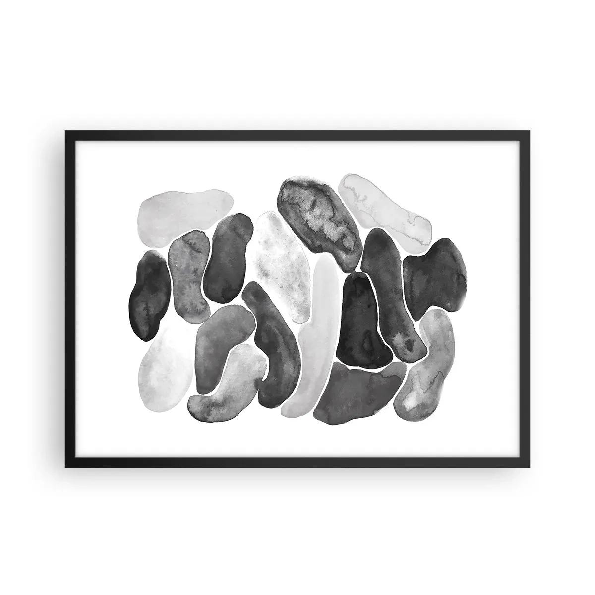 Affisch i svart ram - Stenig abstraktion - 70x50 cm
