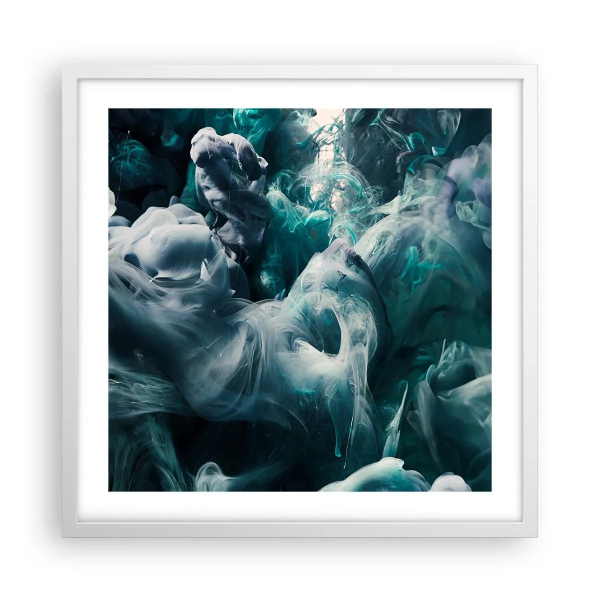 Affisch i vit ram - Färg i rörelse - 50x50 cm