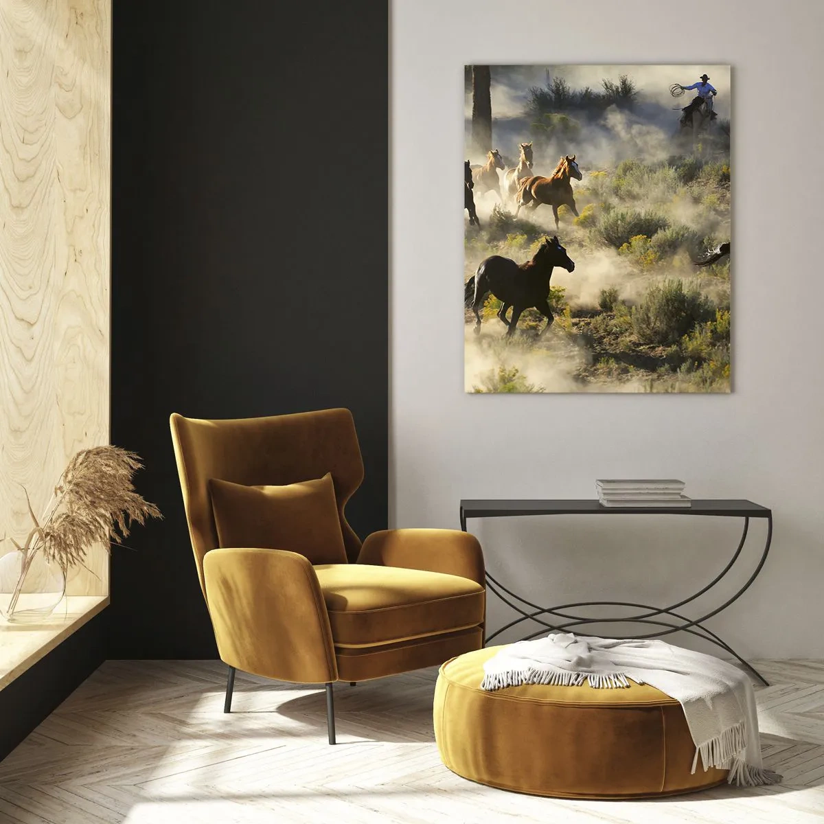 Glastavla - Bild på glas - Tävlande - frihet eller manlig styrka? - 50x70 cm