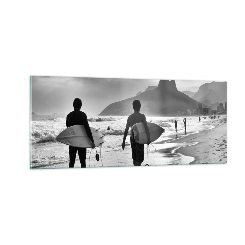 Glastavla - Bild på glas - Samba för en våg - 100x40 cm