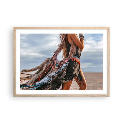 Affisch i ram av ljusek - Shamanens flicka - 70x50 cm