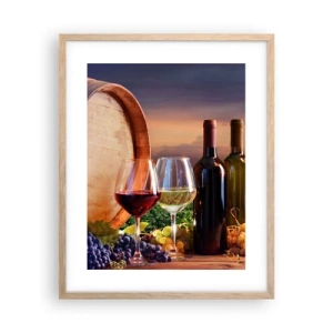 Affisch i ram av ljusek - Här smakar livet - 40x50 cm