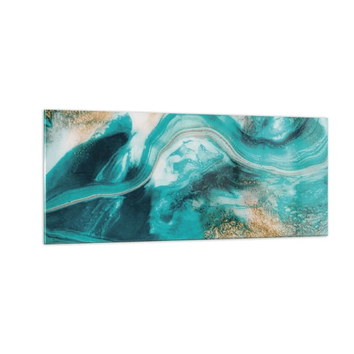 Glastavla - Bild på glas - Guldflod - 100x40 cm