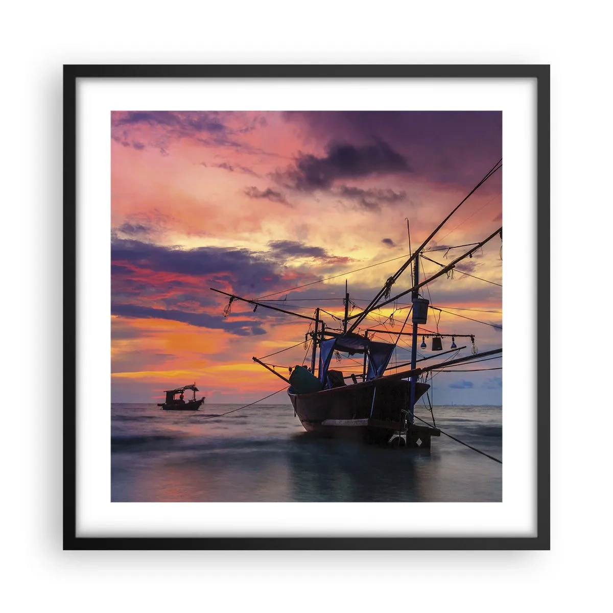 Affisch i svart ram - Exotisk kväll - 50x50 cm