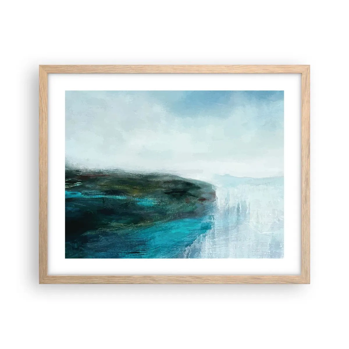 Affisch i ram av ljusek - Marin abstraktion - 50x40 cm