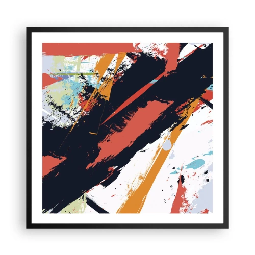 Affisch i svart ram - Dynamisk komposition - 60x60 cm