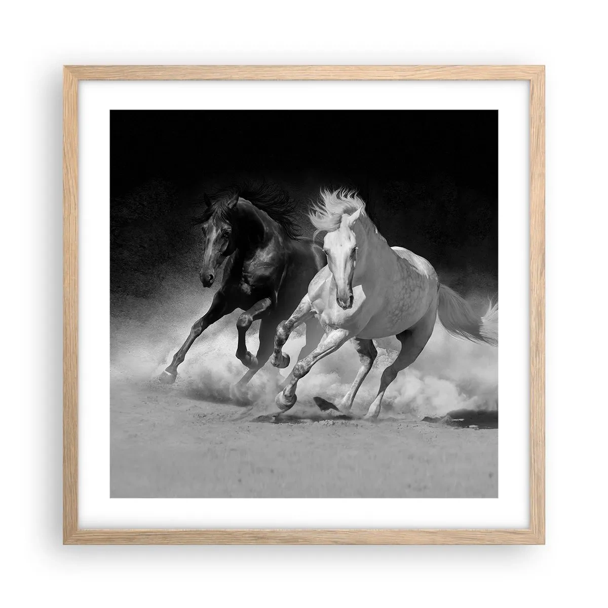 Affisch i ram av ljusek - Frihetens galopp - 50x50 cm