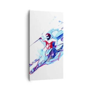 Canvastavla - Bild på duk - Galet slalomlopp mot glädjen - 65x120 cm