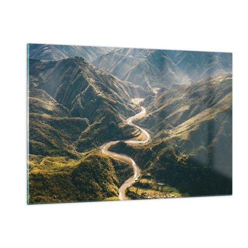 Glastavla - Bild på glas - Direkt från fjällens hjärta - 120x80 cm