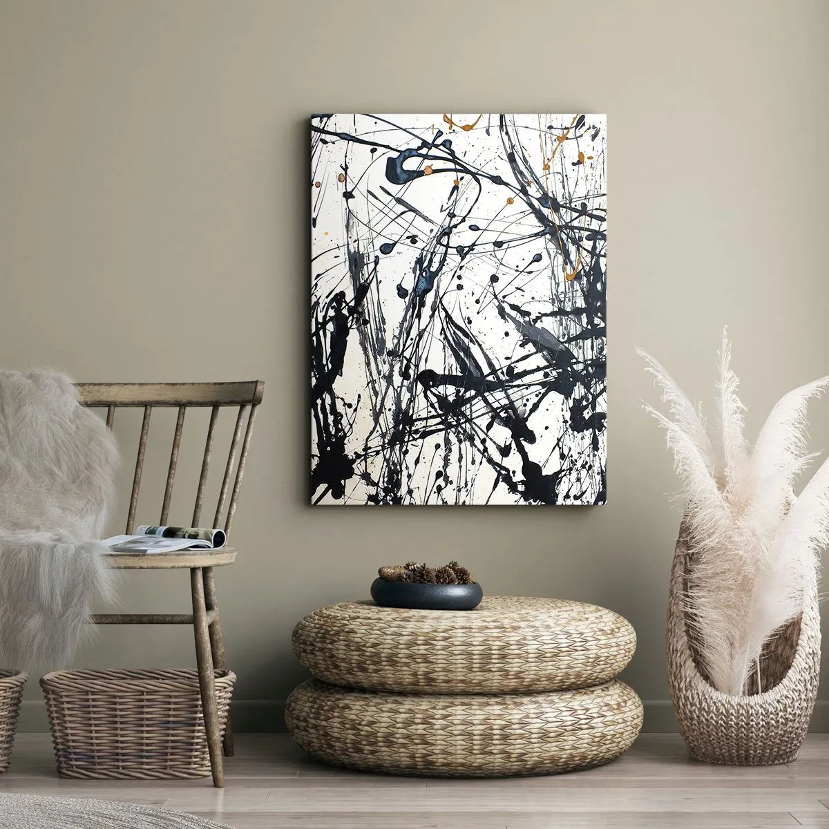 Canvastavla - Bild på duk - Expressionistisk abstraktion - 50x70 cm