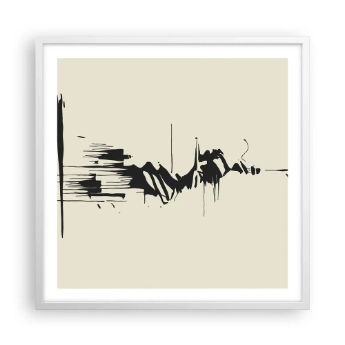 Affisch i vit ram - Skyndsam abstraktion - 60x60 cm