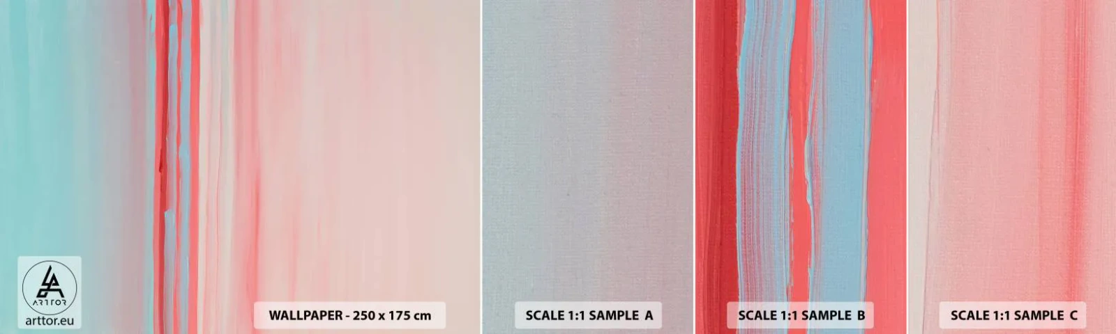 Fototapet Prov Standard Eco - Abstraktion i gryningen - Pastell, Minimalistisk, Bit - 100x30 cm