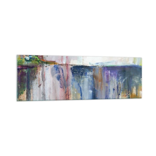 Glastavla - Bild på glas - Färgrika intryck och associationer - 160x50 cm