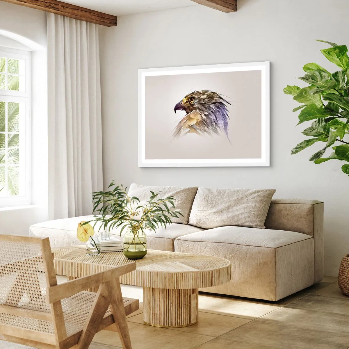 Affisch i vit ram - En kämpes porträtt - 100x70 cm