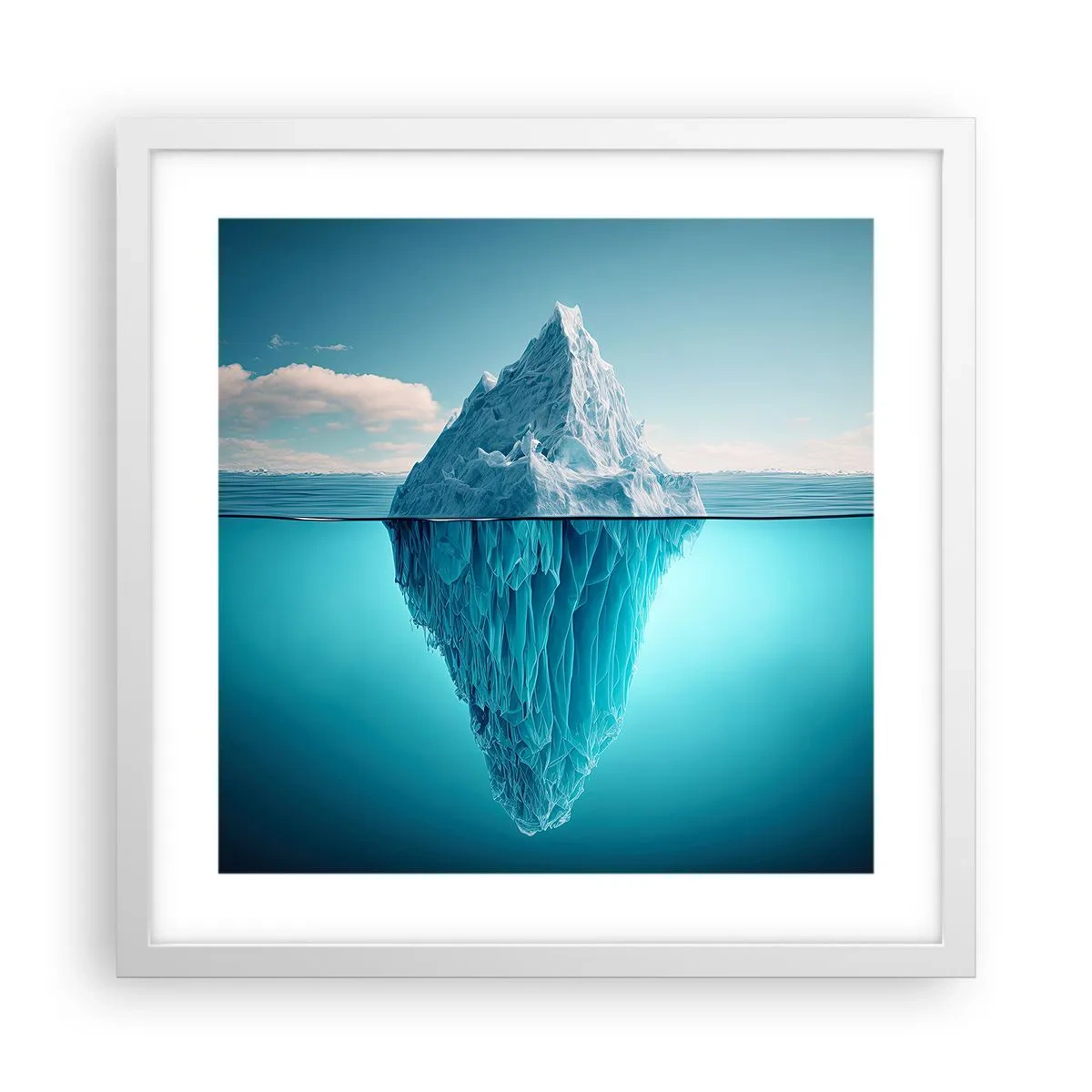 Affisch i vit ram - Isdrottning - 40x40 cm