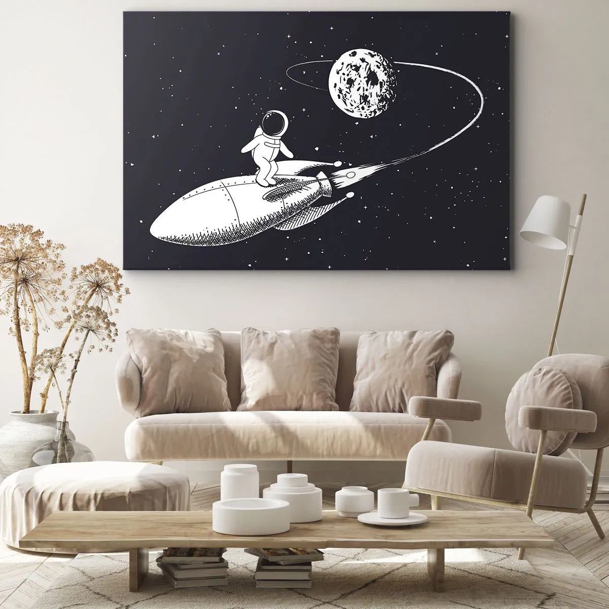 Canvastavla - Bild på duk - Rymdsurfare - 70x50 cm