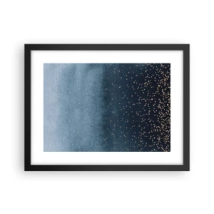 Affisch i svart ram - Komposition – blåa faser - 40x30 cm